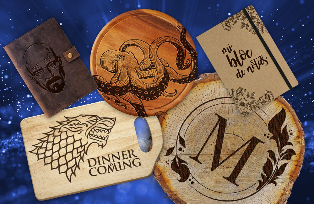 Productos de madera con grabado láser